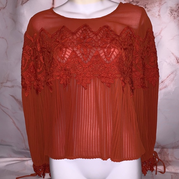 Lulumari Burnt orange Long sleeve blouse - Picture 1 of 8